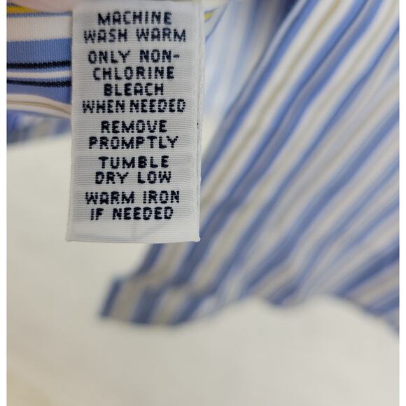 POLO Ralph Lauren Stanton Classic Fit Mens Shirt Size L Blue Striped Button Down - Picture 8 of 10